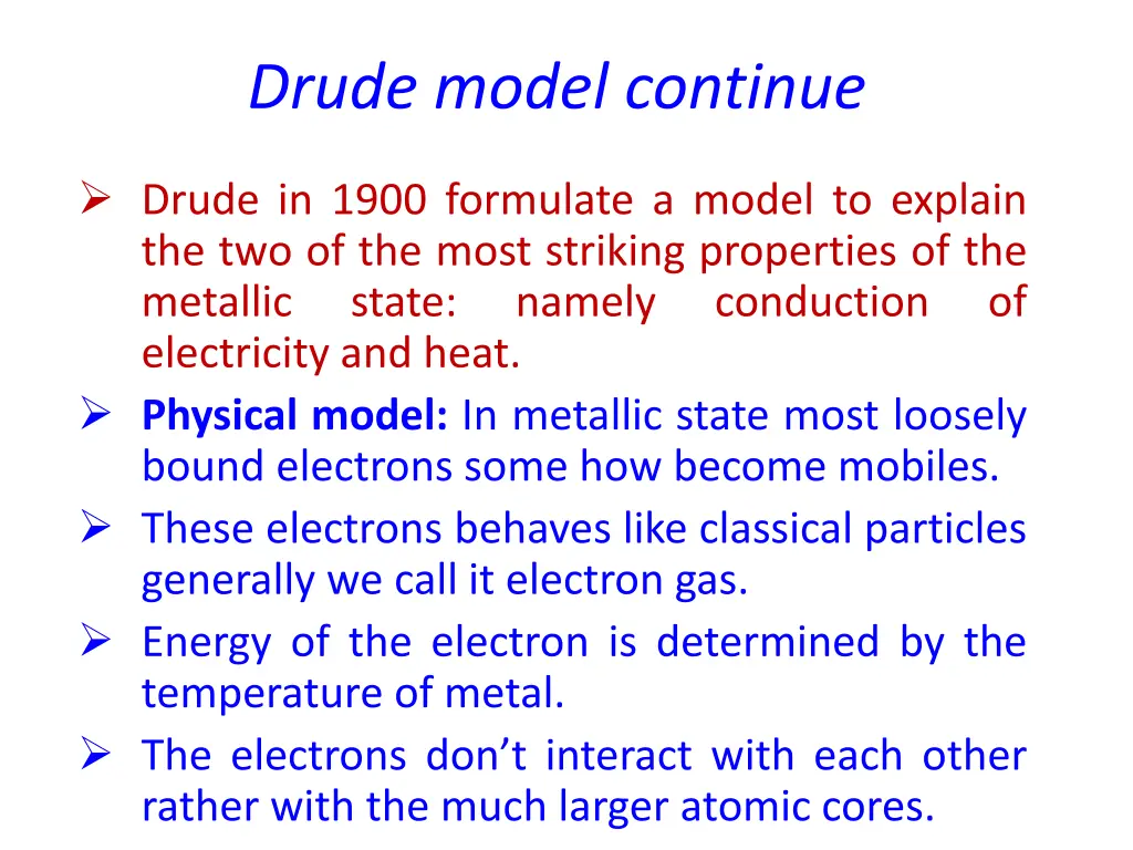 drude model continue