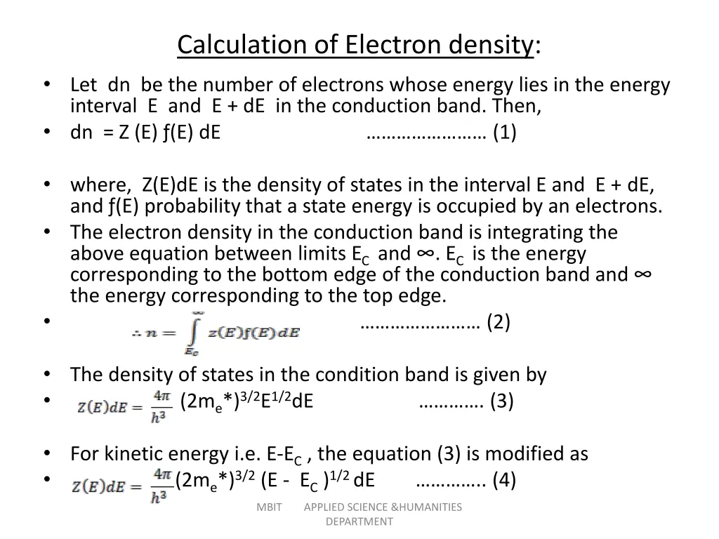 calculation of electron density