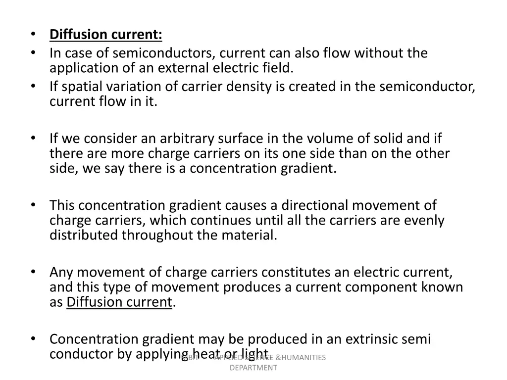 diffusion current in case of semiconductors