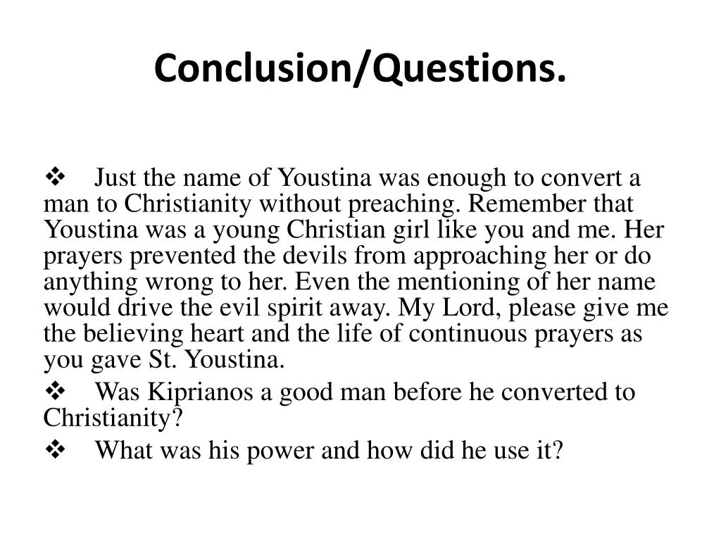 conclusion questions