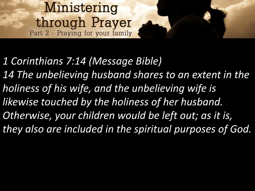 1 corinthians 7 14 message bible