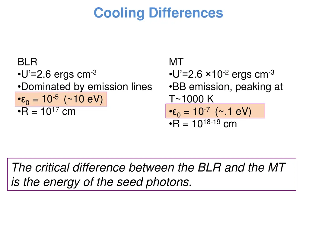 cooling differences