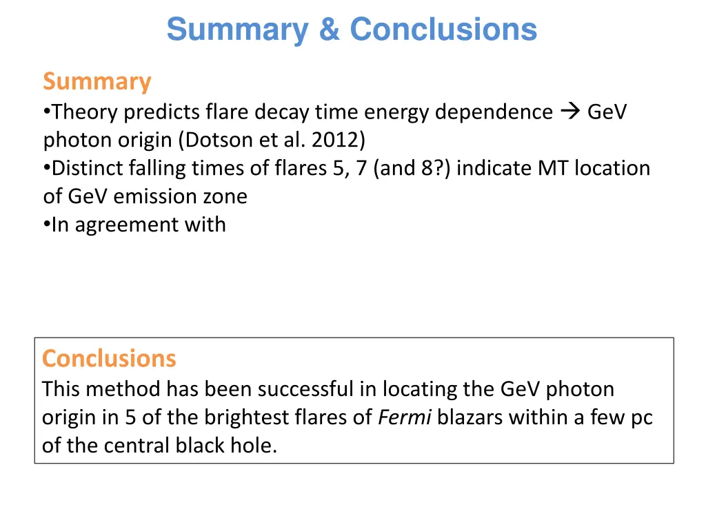 summary conclusions