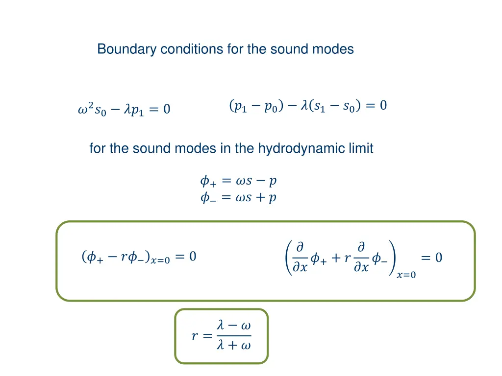 boundary conditions for the sound modes