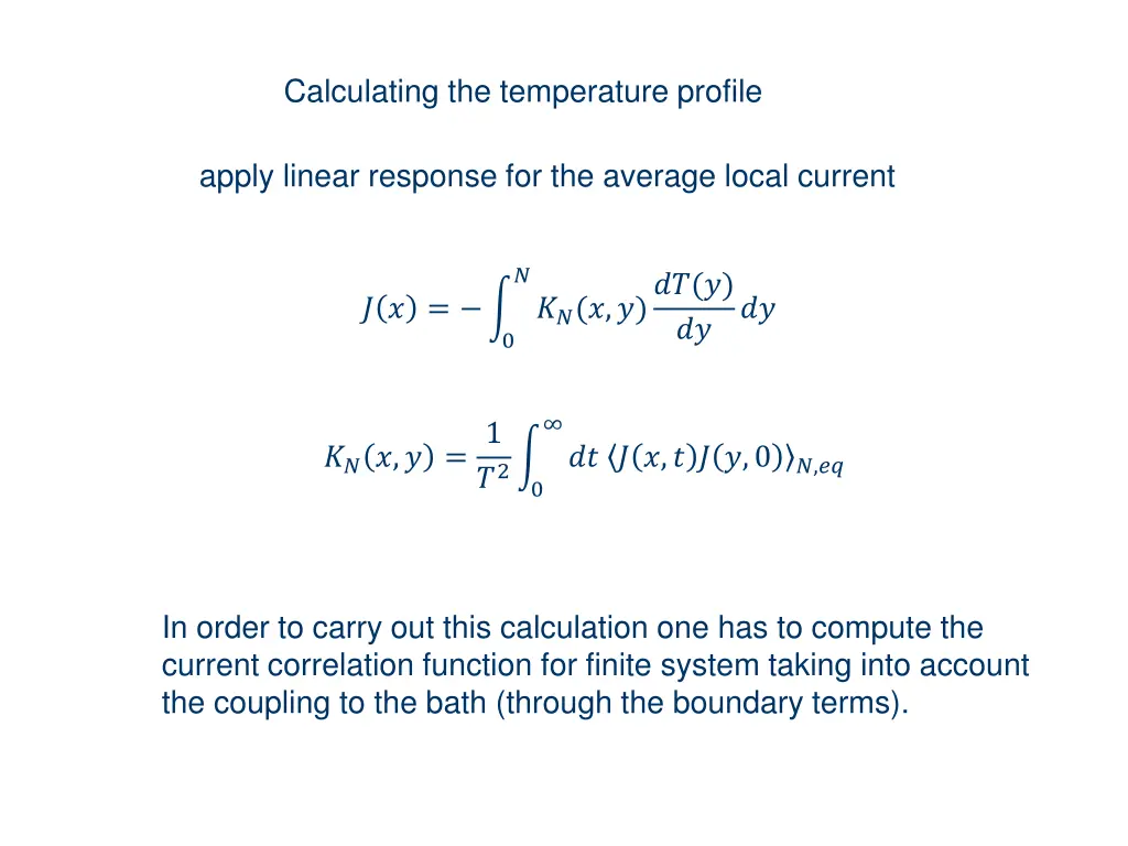 calculating the temperature profile