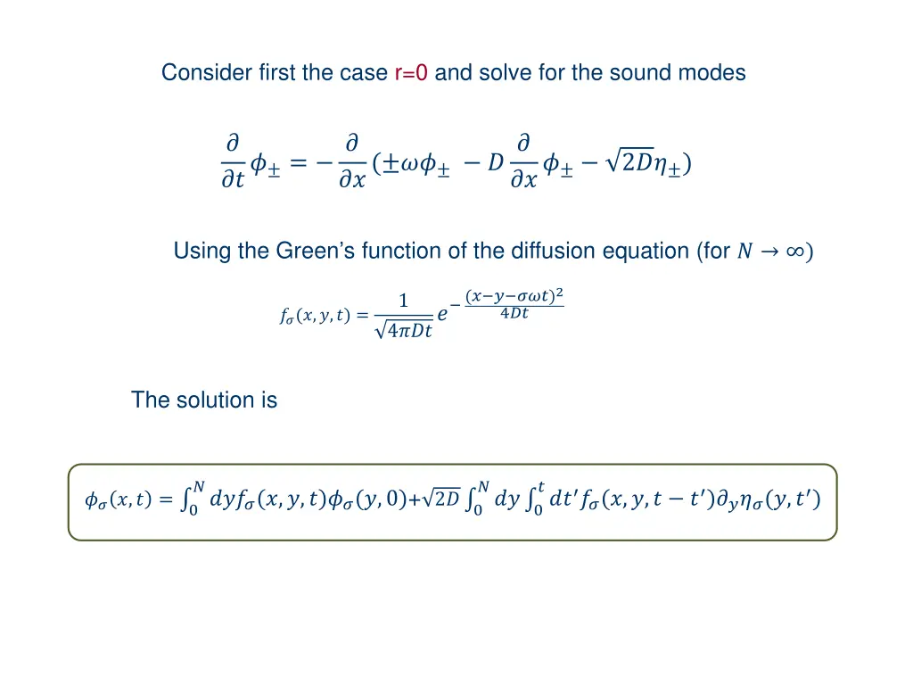 consider first the case r 0 and solve