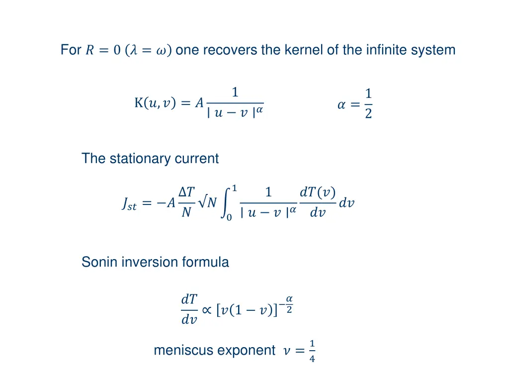 for 0 one recovers the kernel of the infinite