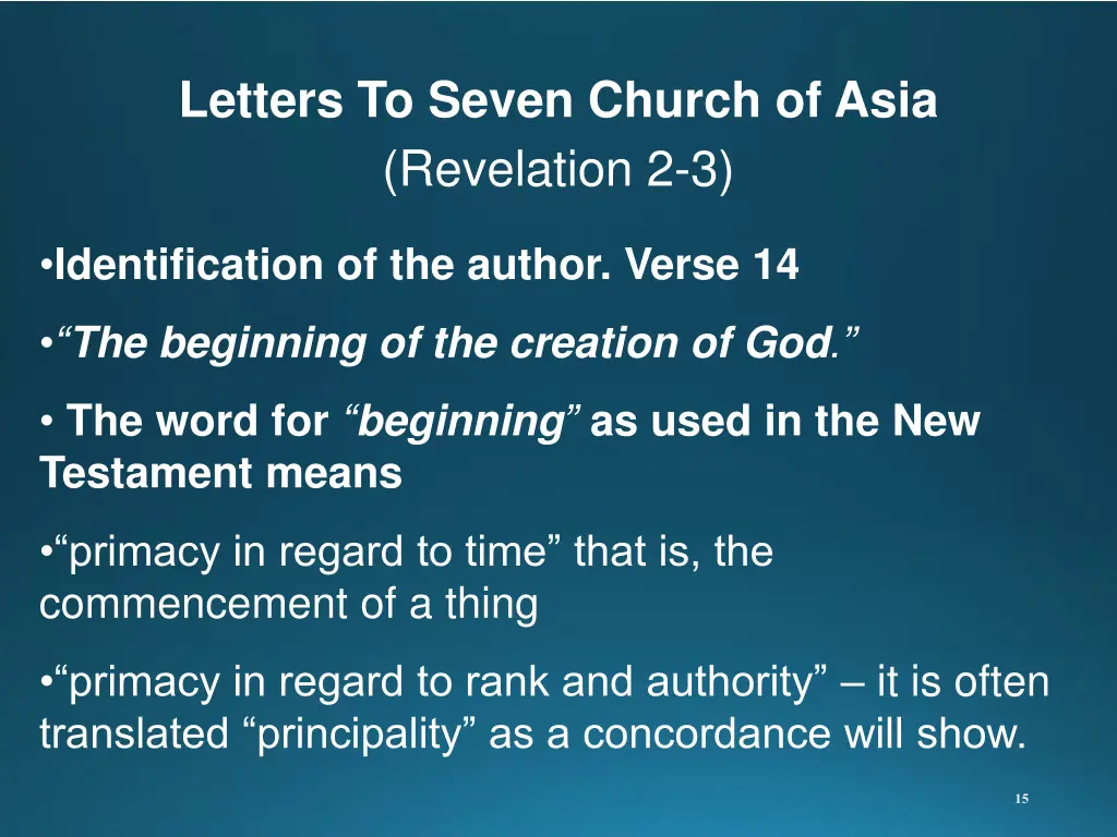 letters to seven church of asia revelation 2 3 1