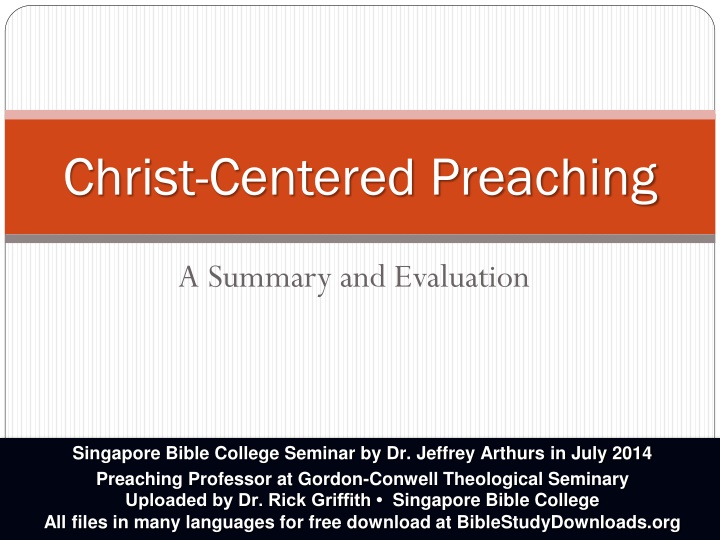 christ centered preaching