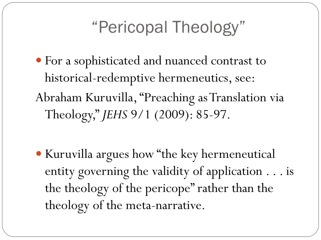 pericopal theology