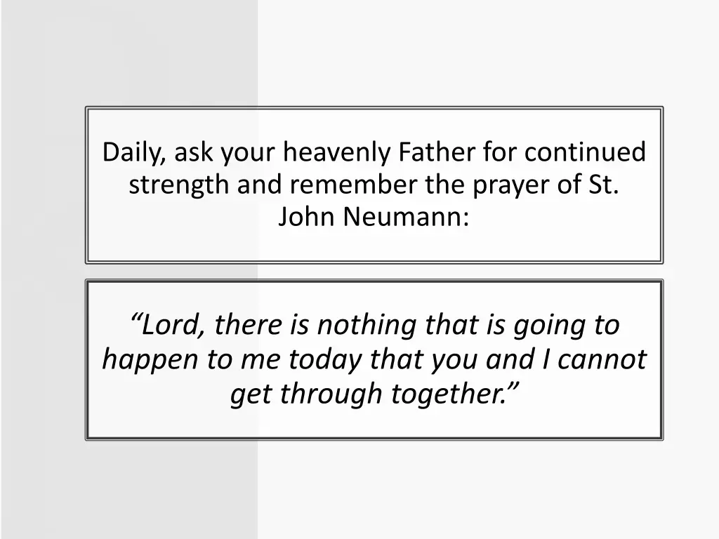 daily ask your heavenly father for continued