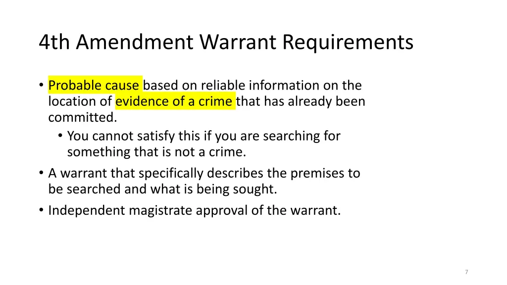 4th amendment warrant requirements