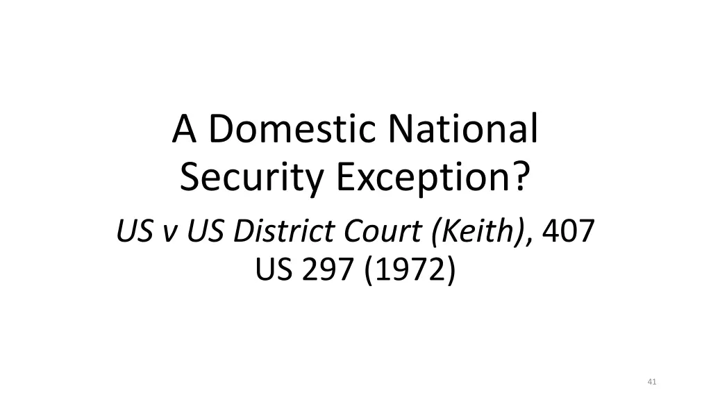 a domestic national security exception