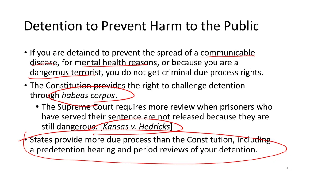 detention to prevent harm to the public