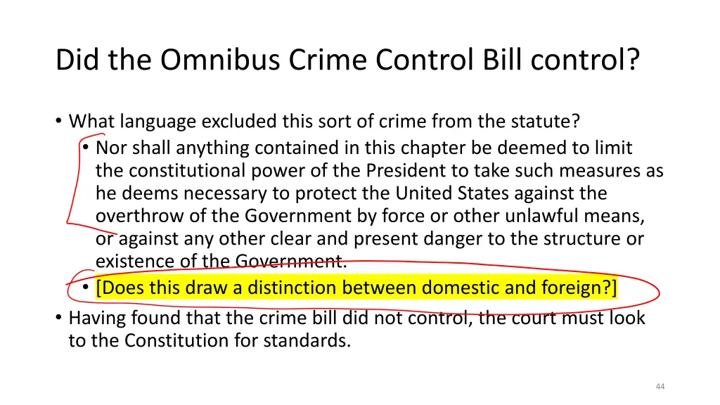 did the omnibus crime control bill control