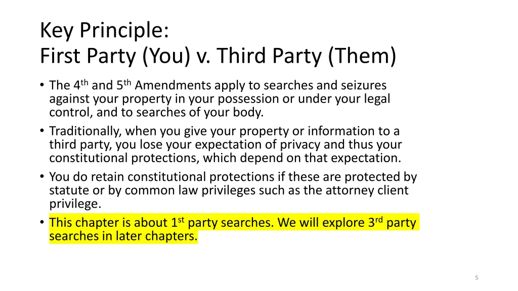 key principle first party you v third party them