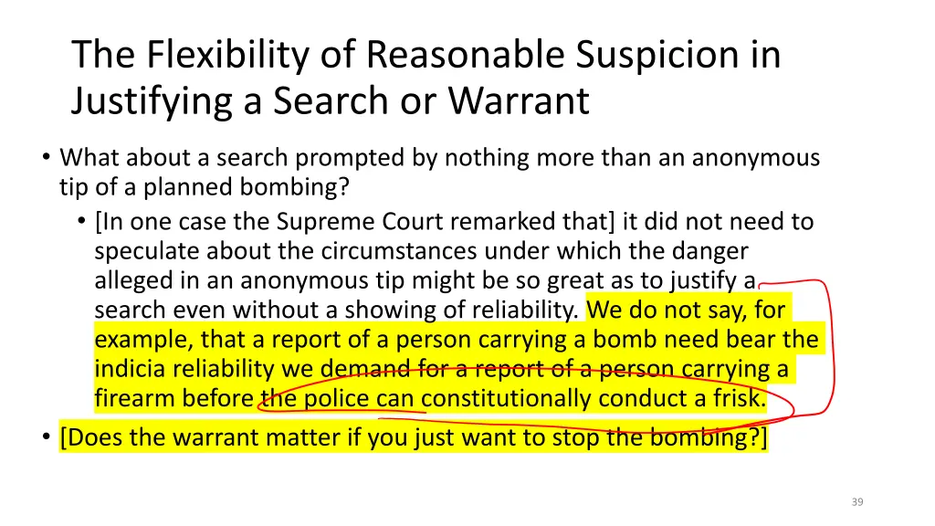 the flexibility of reasonable suspicion