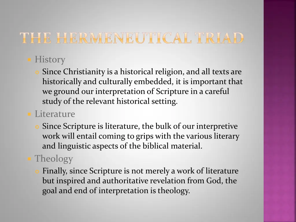 the hermeneutical triad 1