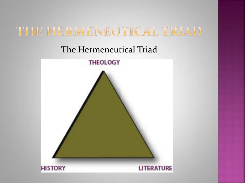 the hermeneutical triad