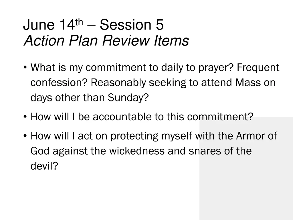 june 14 th session 5 action plan review items