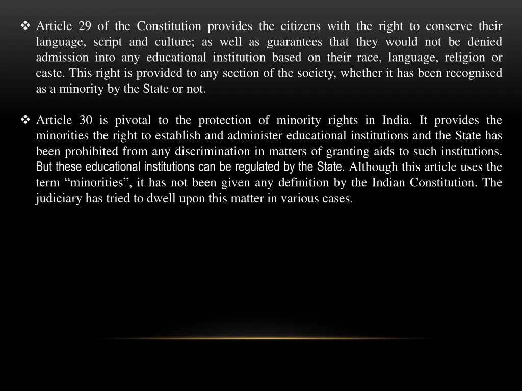 article 29 of the constitution provides