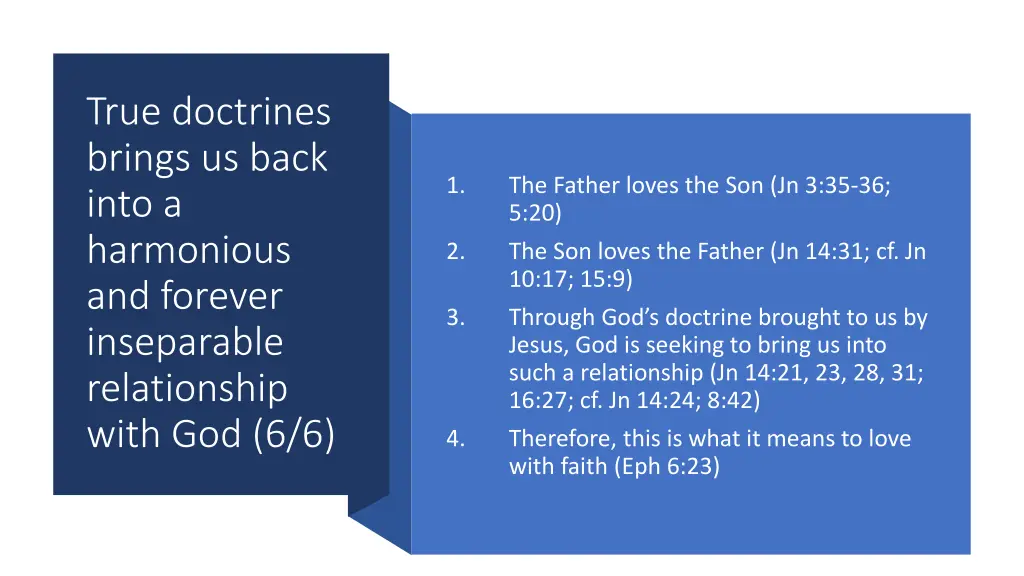 true doctrines brings us back into a harmonious 12