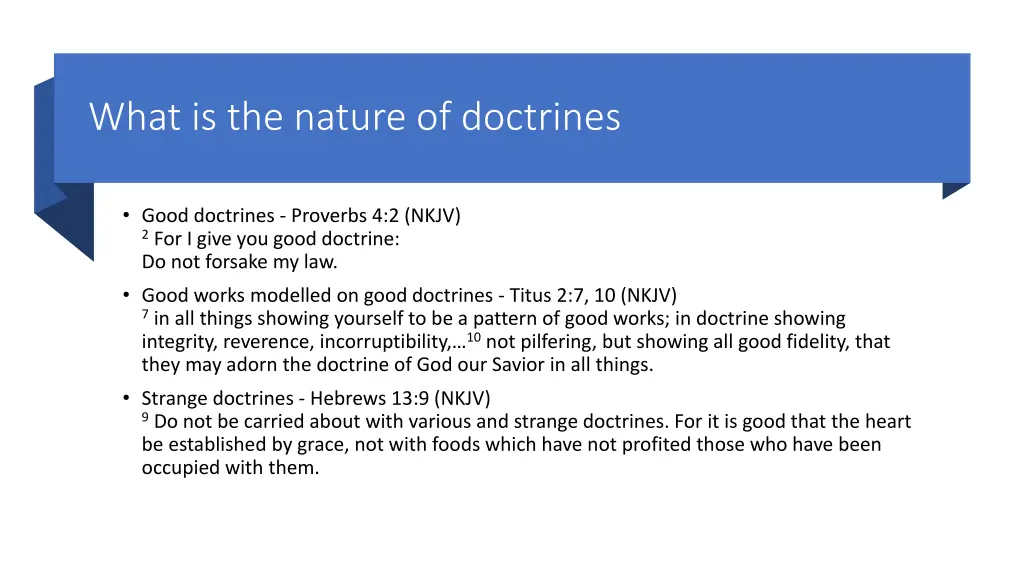 what is the nature of doctrines