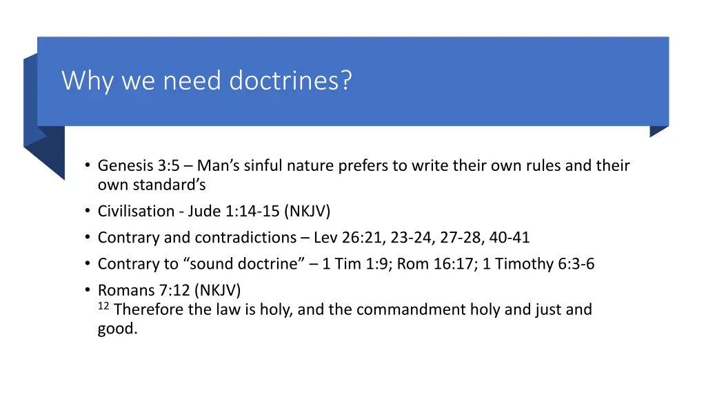 why we need doctrines 1