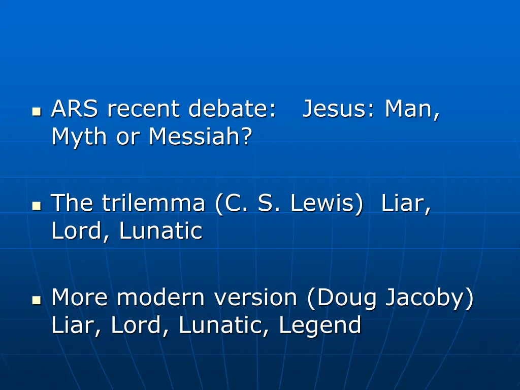 ars recent debate jesus man myth or messiah