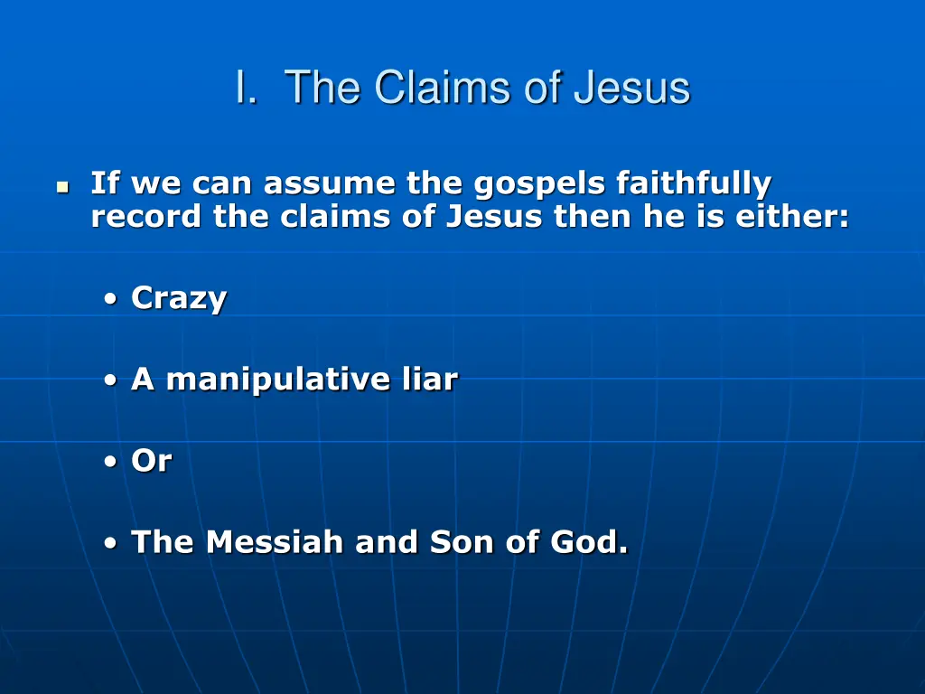 i the claims of jesus