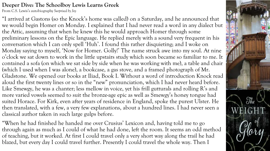 deeper dive the schoolboy lewis learns greek from