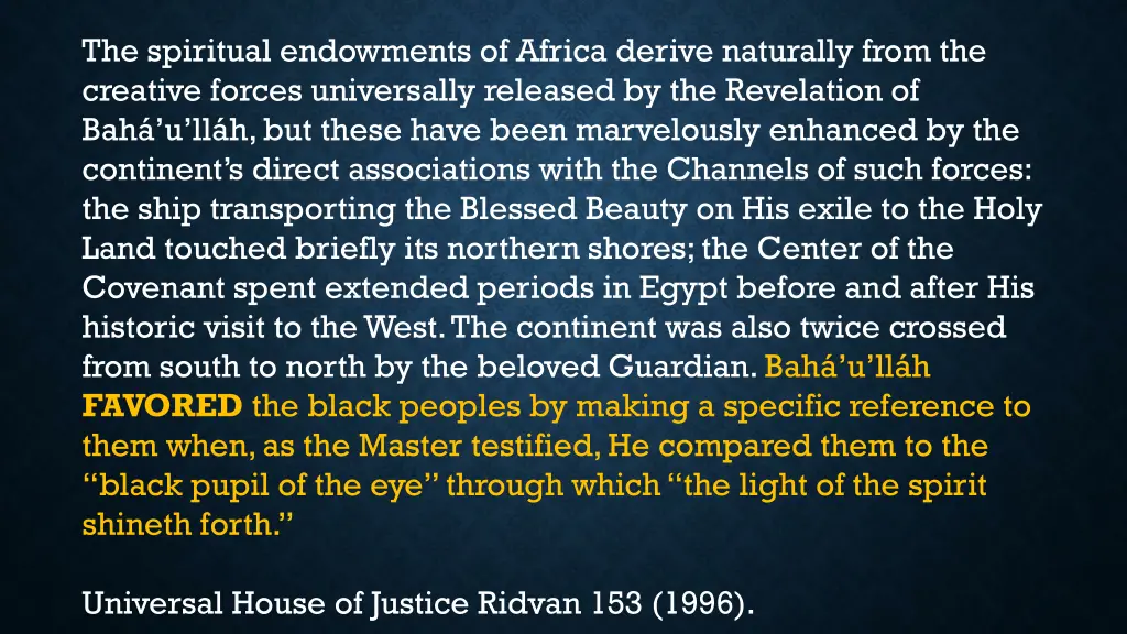 the spiritual endowments of africa derive