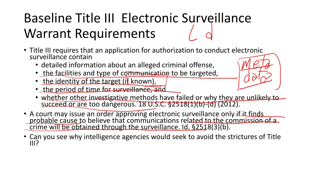 baseline title iii electronic surveillance