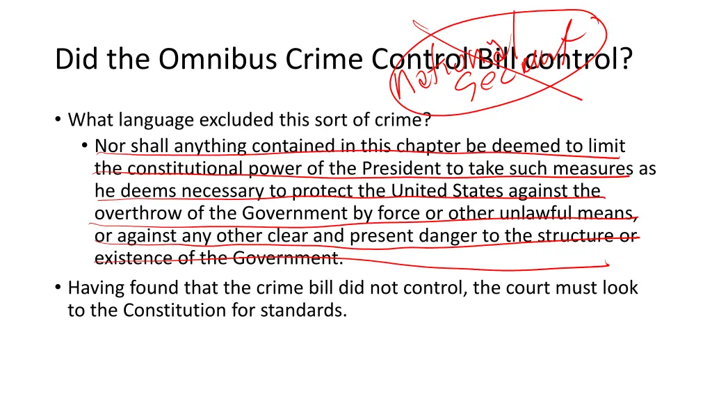 did the omnibus crime control bill control