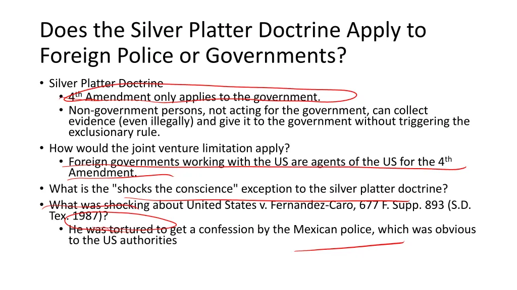 does the silver platter doctrine apply to foreign