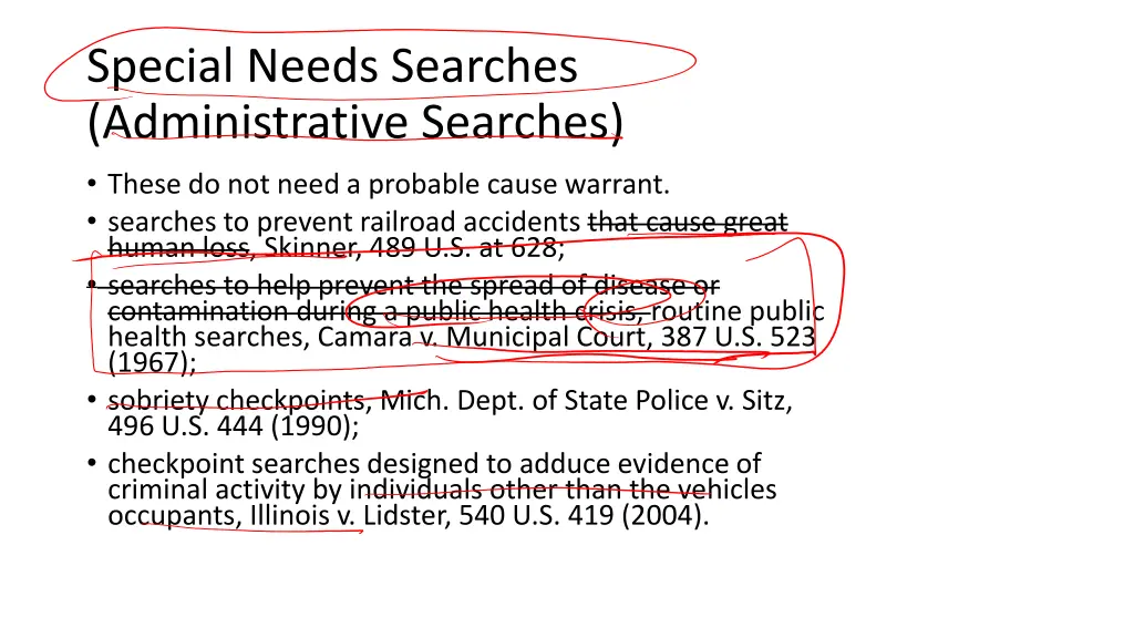 special needs searches administrative searches