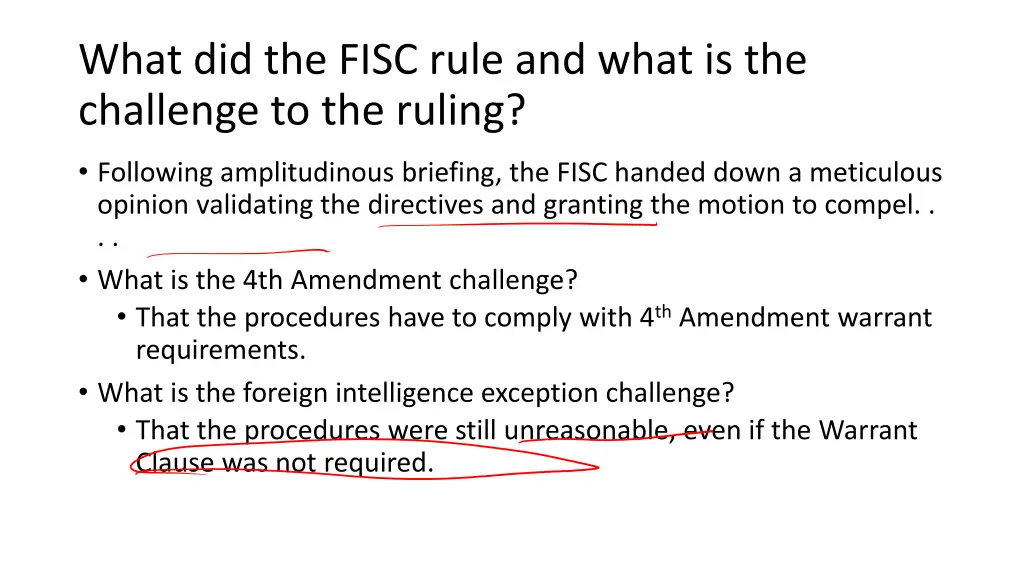 what did the fisc rule and what is the challenge