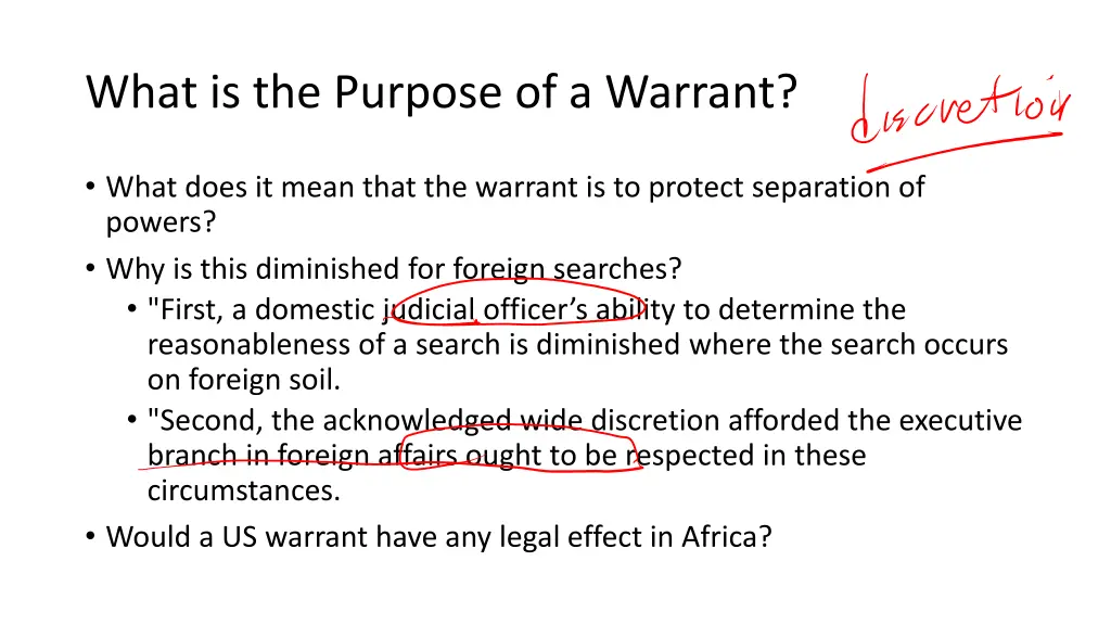 what is the purpose of a warrant