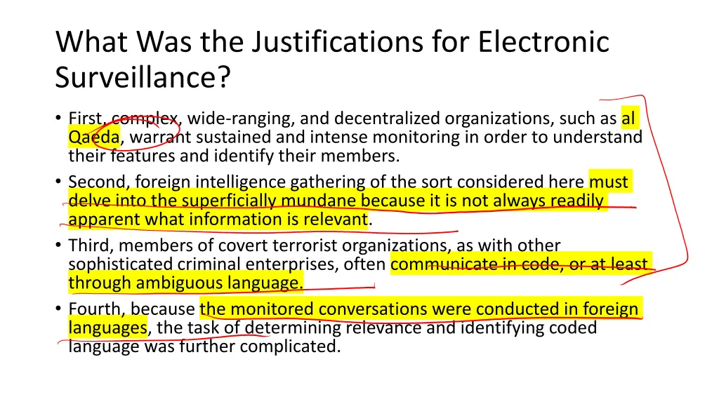 what was the justifications for electronic