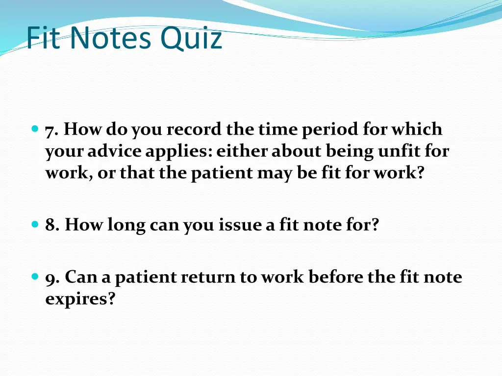 fit notes quiz 1