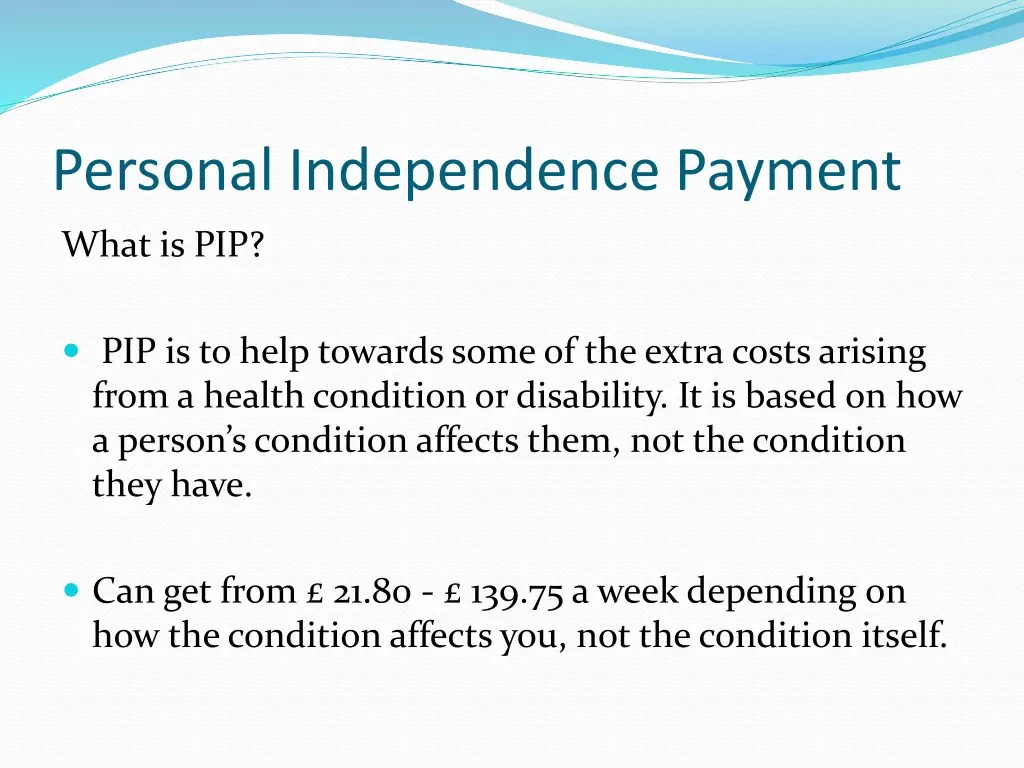 personal independence payment 1