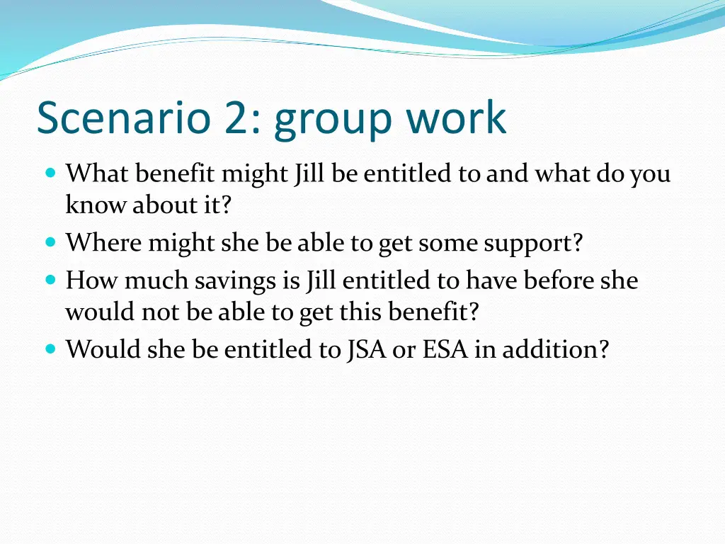 scenario 2 group work