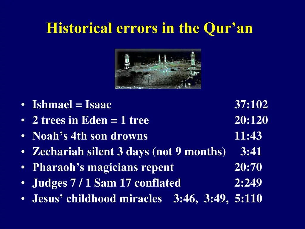 historical errors in the qur an