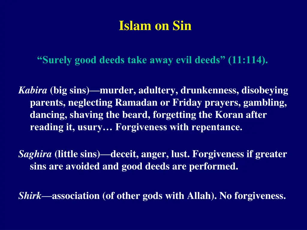 islam on sin