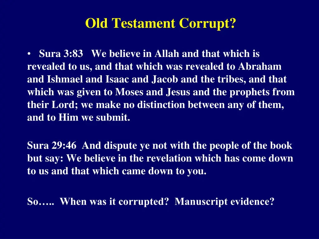 old testament corrupt