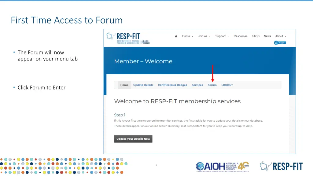 first time access to forum 2