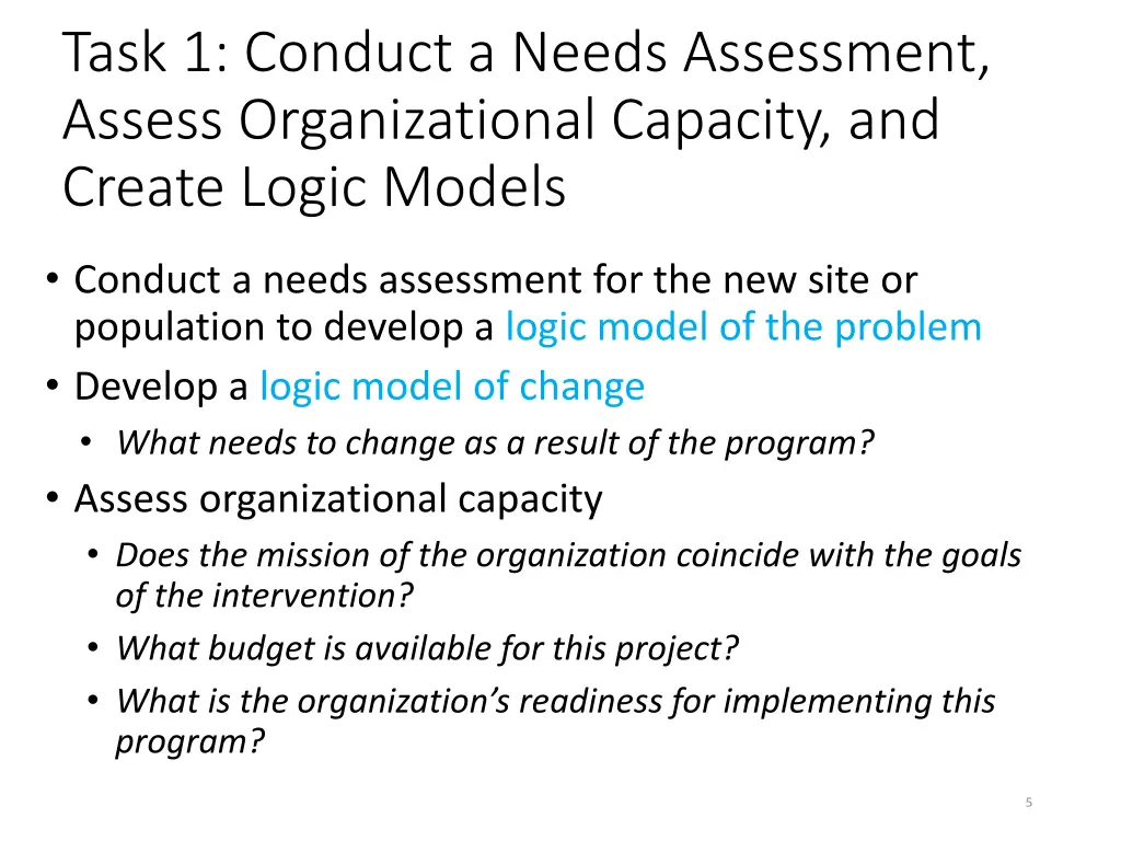 task 1 conduct a needs assessment assess