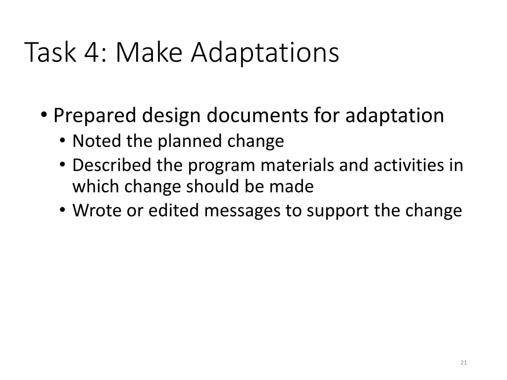 task 4 make adaptations 1