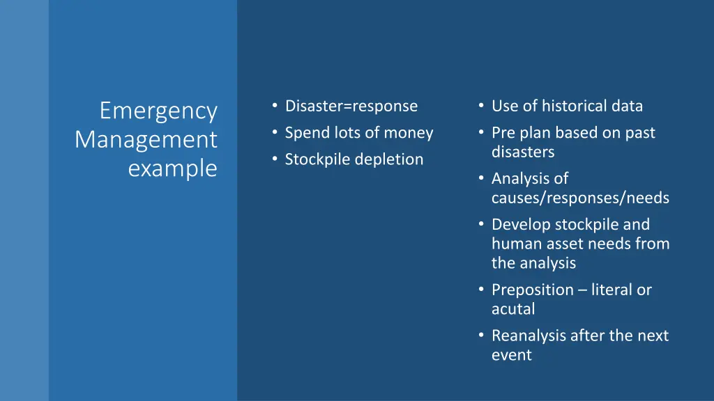 disaster response spend lots of money stockpile