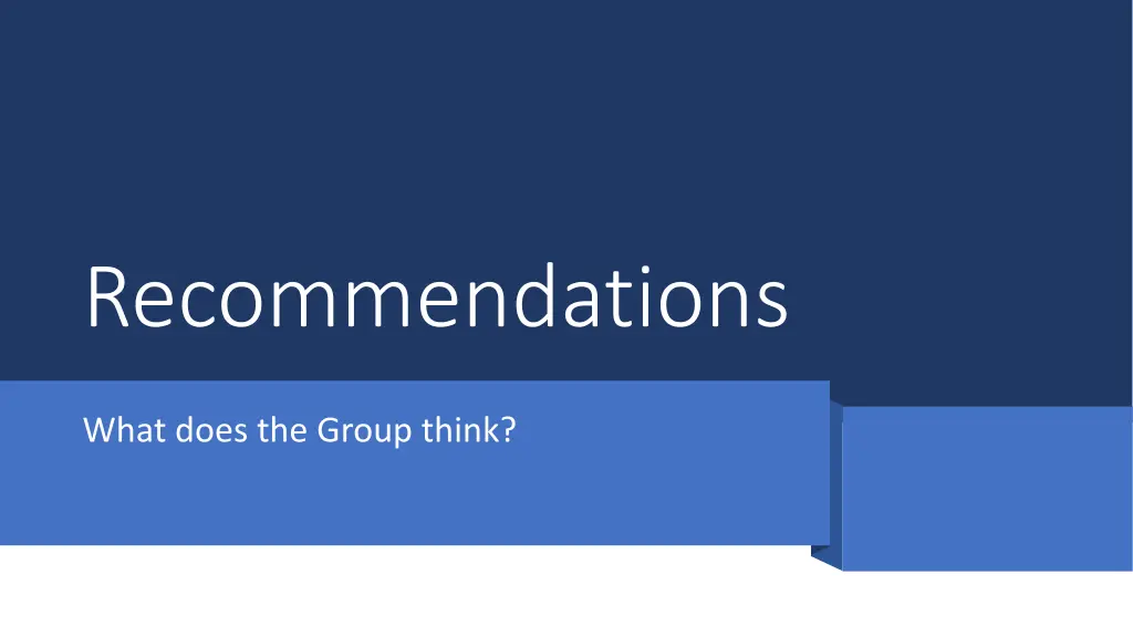 recommendations